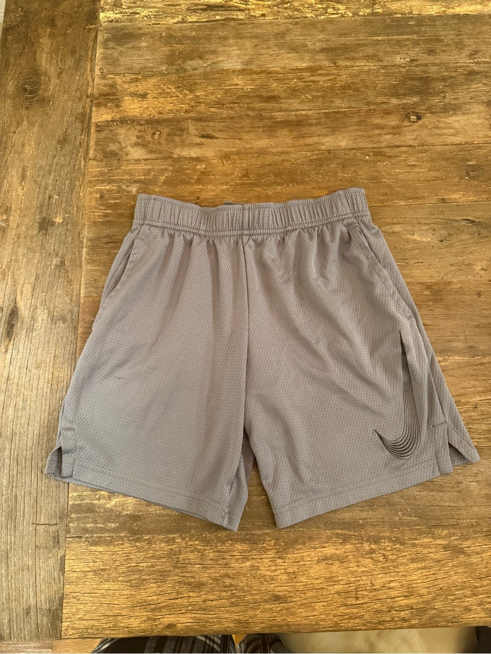 Nike Men’s Gray Athletic Mesh Shorts with Swoosh